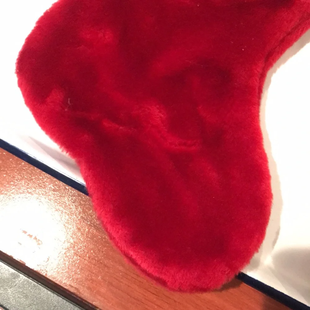White Fur Trimmed & Red Velvet Stockings
